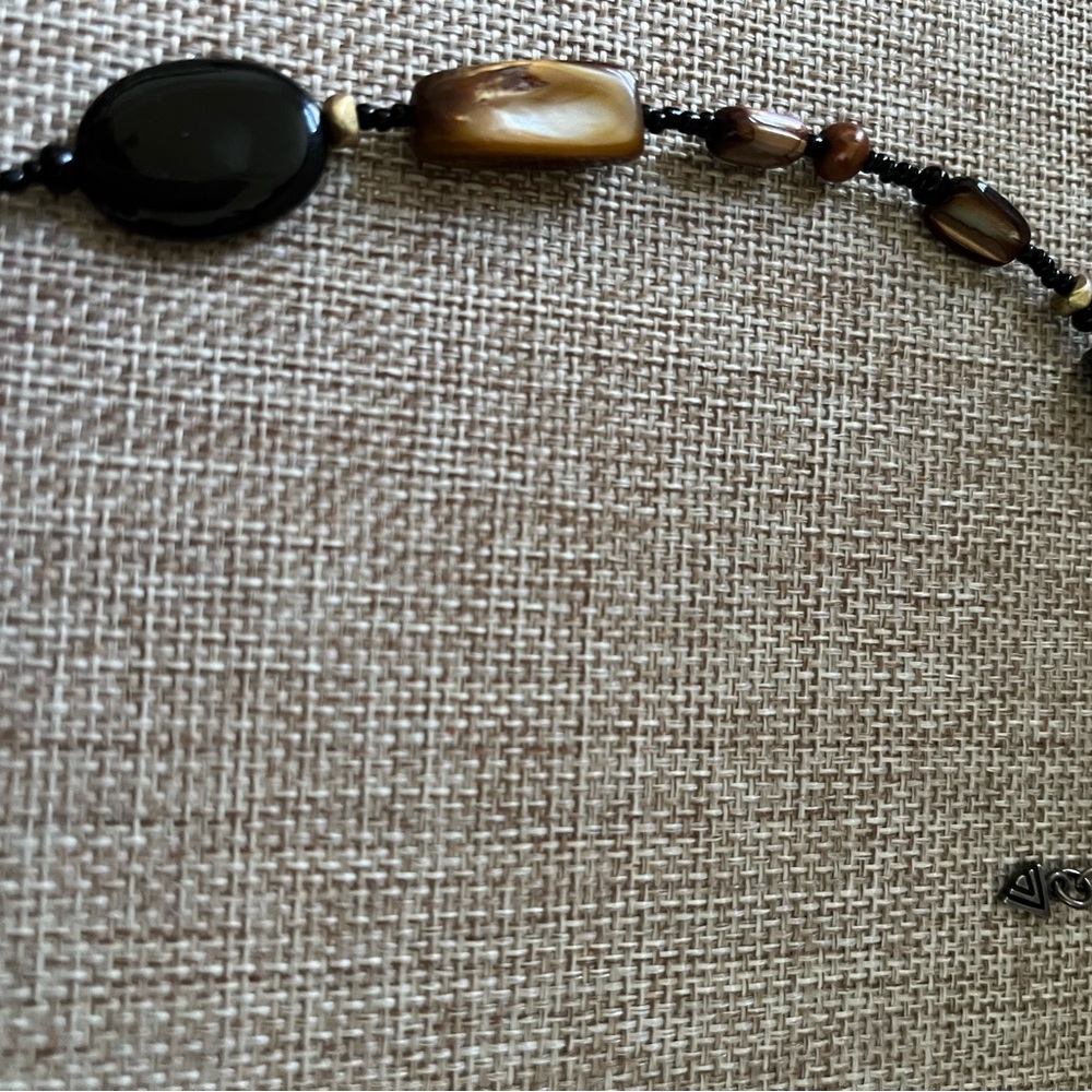 Silpada Brown and Black Bohemian Necklace with Metal Pendant - Picture 6 of 6